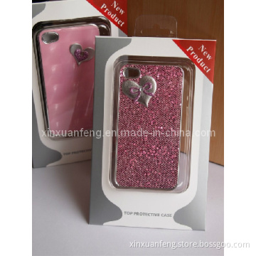 Pink PU Leather Case for iPhone (with decoration)
